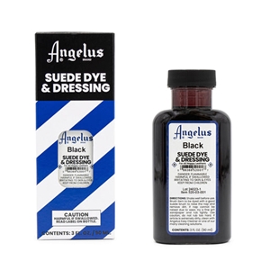 Angelus Suede Dye and Dressing, 3 fl oz/89ml Bottle. Black