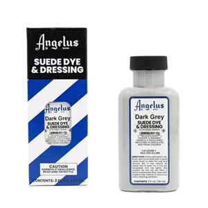 Angelus Suede Dye and Dressing, 3 fl oz/89ml Bottle. Dark Grey