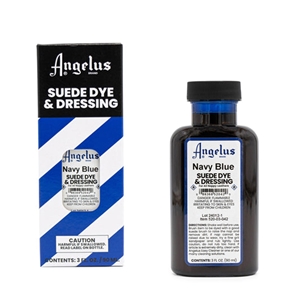Angelus Suede Dye and Dressing, 3 fl oz/89ml Bottle. Navy Blue
