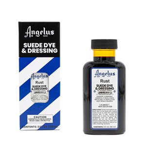 Angelus Suede Dye and Dressing, 3 fl oz/89ml Bottle. Rust
