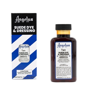 Angelus Suede Dye and Dressing, 3 fl oz/89ml Bottle. Tan