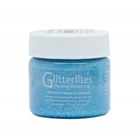 Angelus Glitterlites Acrylic Leather Paint 1 fl oz/30ml Bottle. Sky Blue