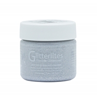 Angelus Glitterlites Acrylic Leather Paint 1 fl oz/30ml Bottle. Silver Spark