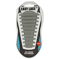 Easy Lace Silicone Shoelaces - Flat Grey - Card of 20 pieces
