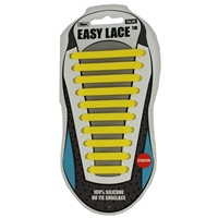 Easy Lace Silicone Shoelaces - Flat Yellow - Card of 20 pieces