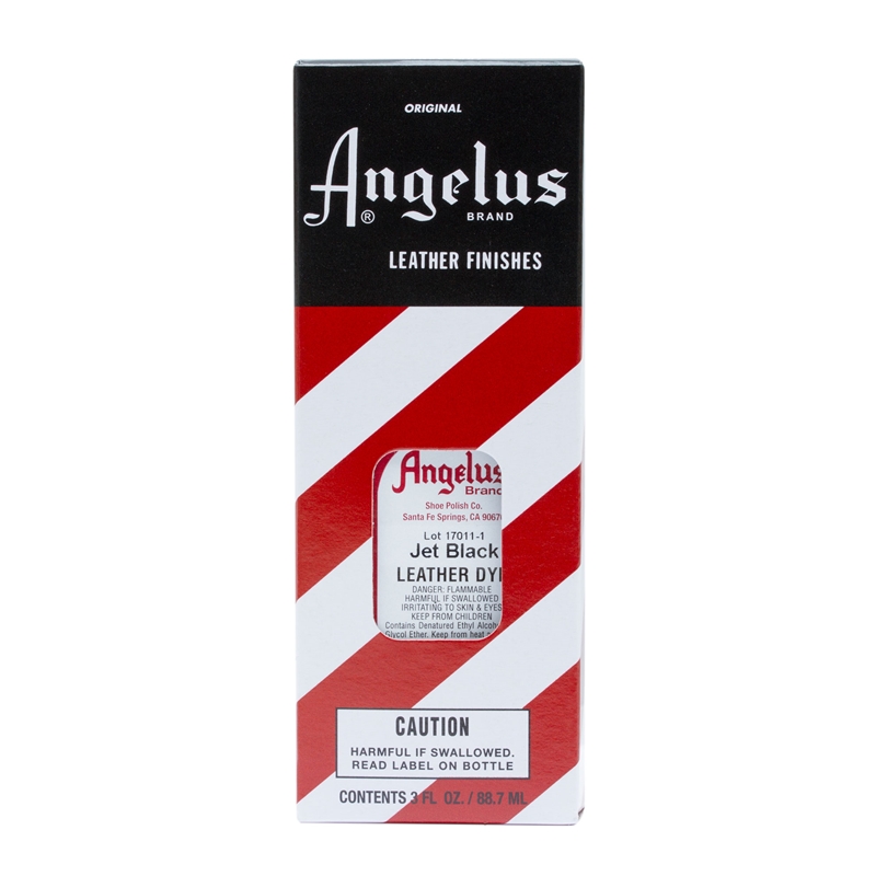 Angelus Leather Dye, 3 fl oz/89ml Bottle. 002 Jet Black