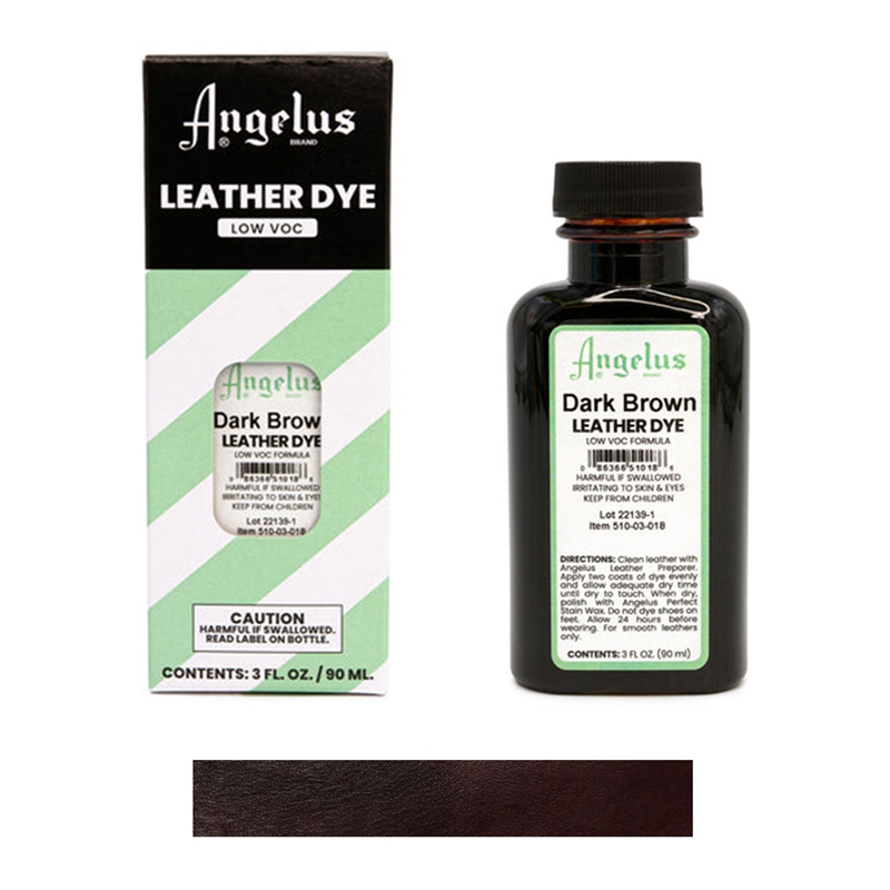Angelus Leather Dye, 3 fl oz/89ml Bottle. 002 Jet Black