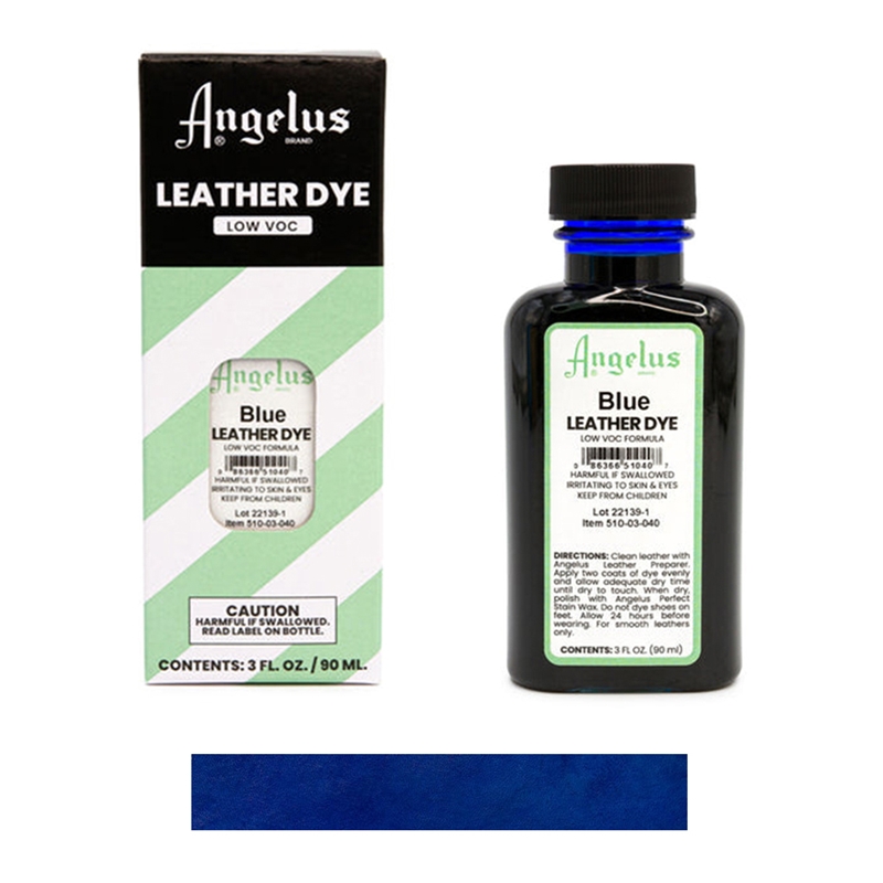 Angelus Leather Dye, 3 fl oz/89ml Bottle. 002 Jet Black