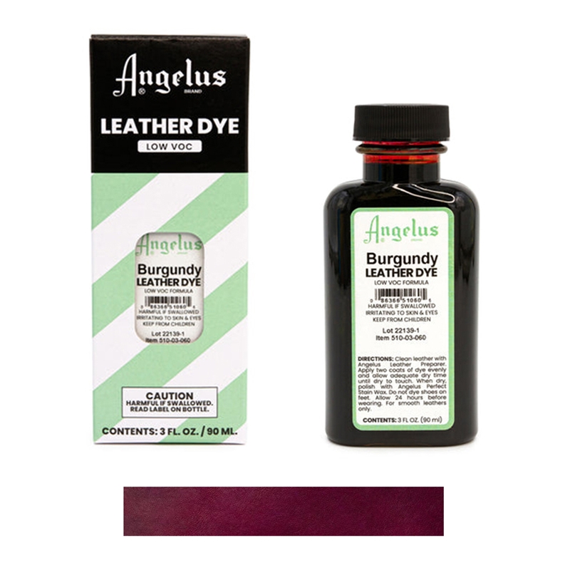 Angelus Leather Dye, 3 fl oz/89ml Bottle. 002 Jet Black