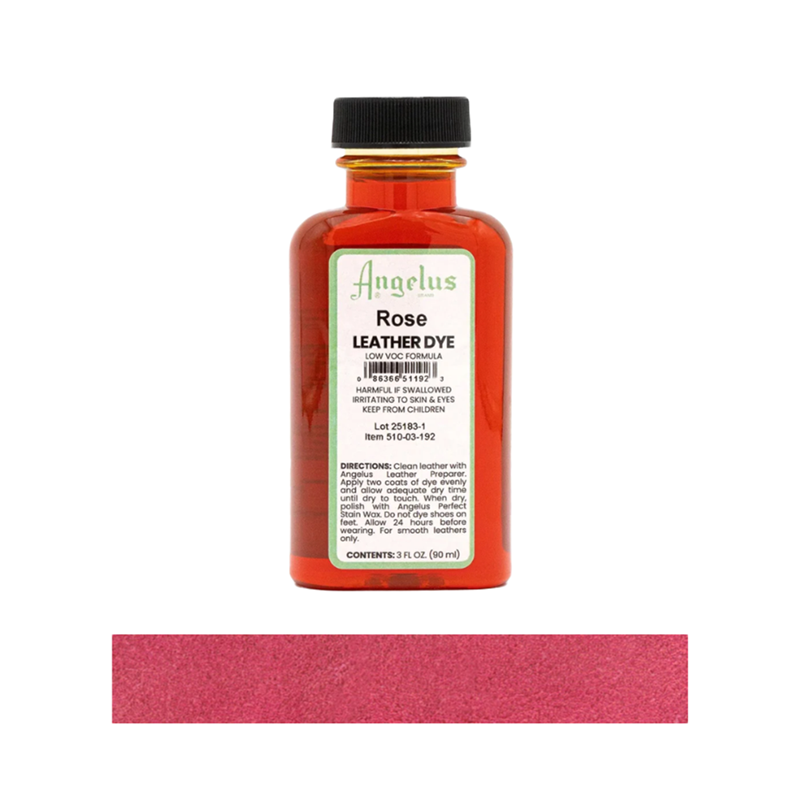 Angelus Leather Dye, 3 fl oz/89ml Bottle. 002 Jet Black