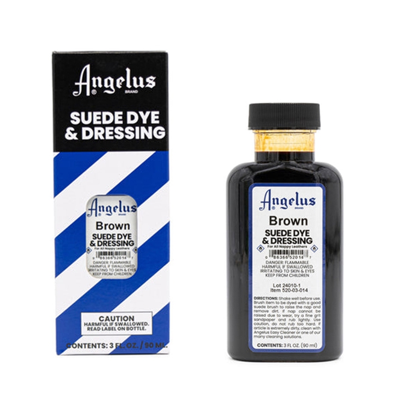 Angelus Suede Dye and Dressing, 3 fl oz/89ml Bottle. Brown