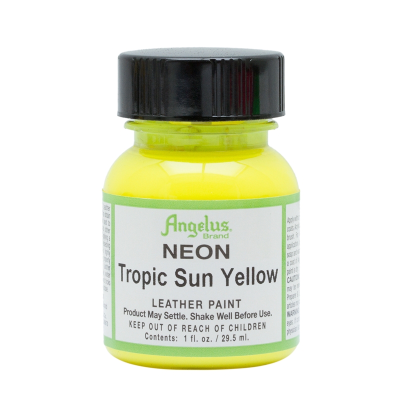 Angelus Neon Acrylic Leather Paint Tropic Sun Yellow 127