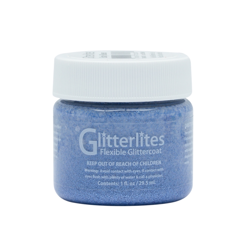 Angelus Glitterlites Acrylic Leather Paint 1 fl oz/30ml Bottle. Baby Blue
