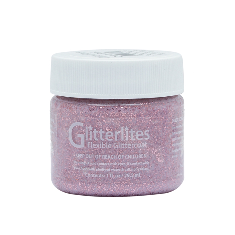 Angelus Glitterlites Acrylic Leather Paint 1 fl oz/30ml Bottle. Candy Pink