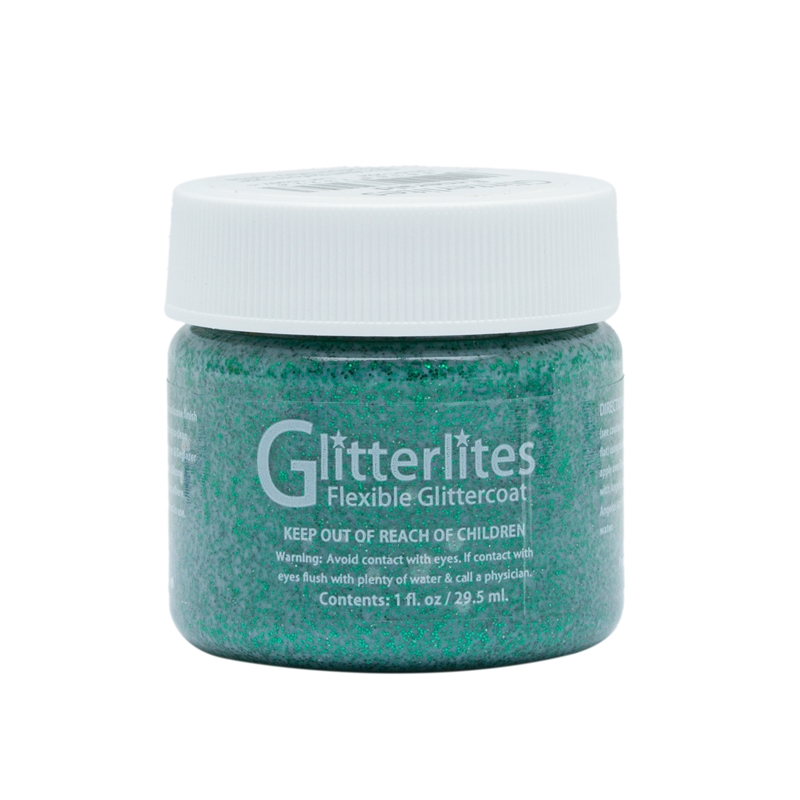 Angelus Glitterlites Acrylic Leather Paint 1 fl oz/30ml Bottle. Emerald