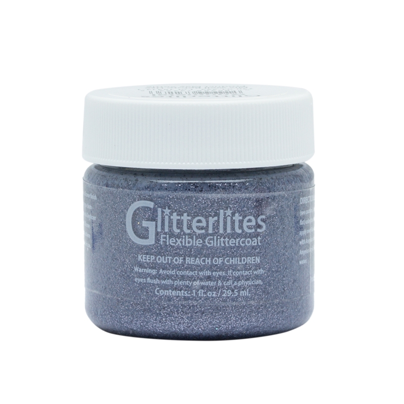 Angelus Glitterlites Acrylic Leather Paint 1 fl oz/30ml Bottle. Gunmetal