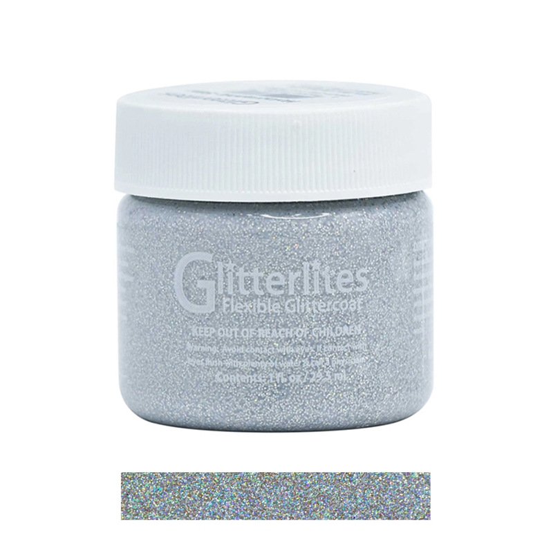 Angelus Glitterlites Acrylic Leather Paint 1 fl oz/30ml Bottle. White Sugar
