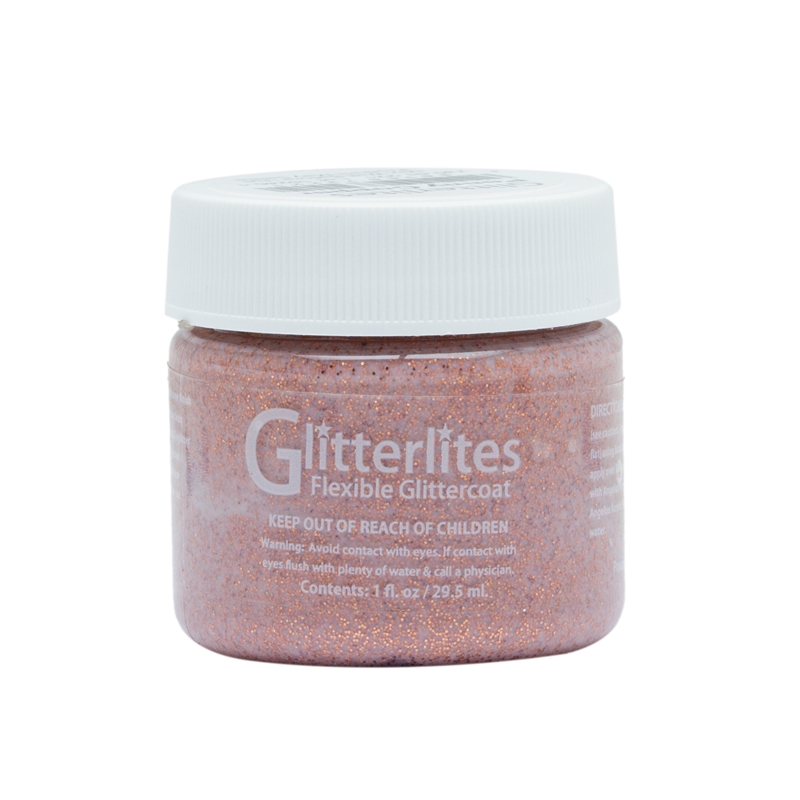 Angelus Glitterlites Acrylic Leather Paint 1 fl oz/30ml Bottle. Penny Copper