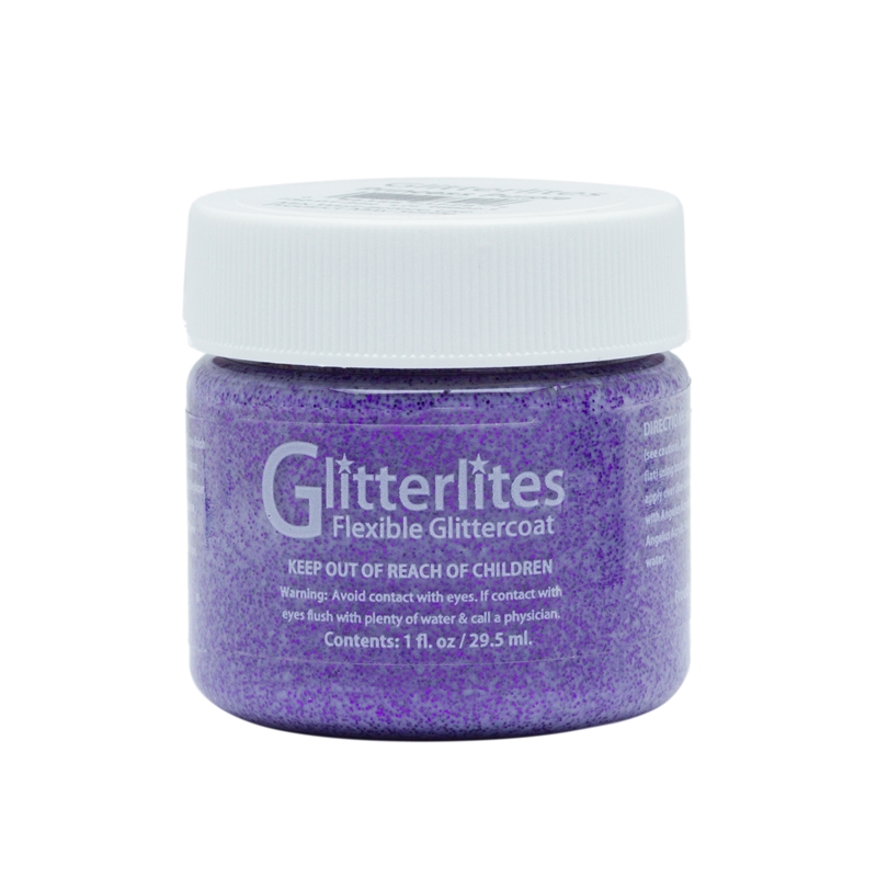 Angelus Glitterlites Acrylic Leather Paint 1 fl oz/30ml Bottle. Princess Purple