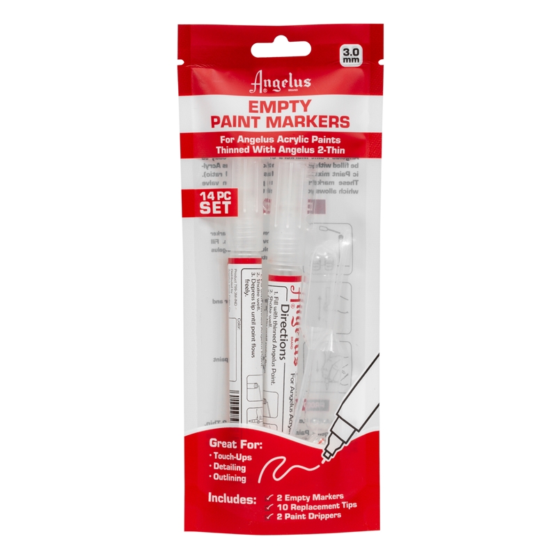 Angelus Empty Paint Markers 14 Piece Set 3.0mm
