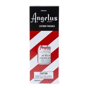 Angelus Leather Dye, 3 fl oz/89ml Bottle. 002 Jet Black