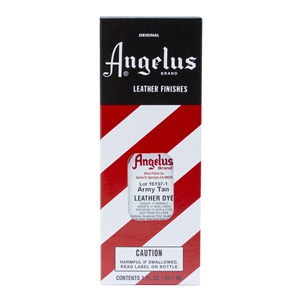 Angelus Leather Dye, 3 fl oz/89ml Bottle. 010 Army Tan