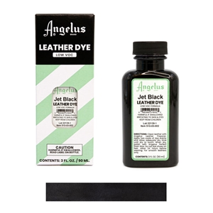Angelus Leather Dye, 3 fl oz/89ml Bottle. 002 Jet Black