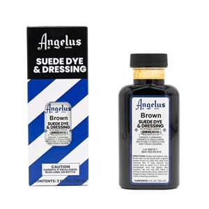 Angelus Suede Dye and Dressing, 3 fl oz/89ml Bottle. Brown