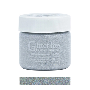 Angelus Glitterlites Acrylic Leather Paint 1 fl oz/30ml Bottle. White Sugar