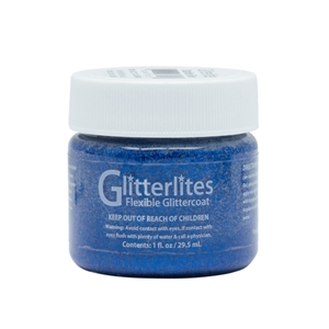 Angelus Glitterlites Acrylic Leather Paint 1 fl oz/30ml Bottle. Starlite Blue