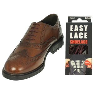 Easy Lace Silicone Shoelaces - Round Brown - Box of 20 pieces