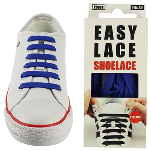 Easy Lace Silicone Shoelaces - Flat Blue - Box of 20 pieces